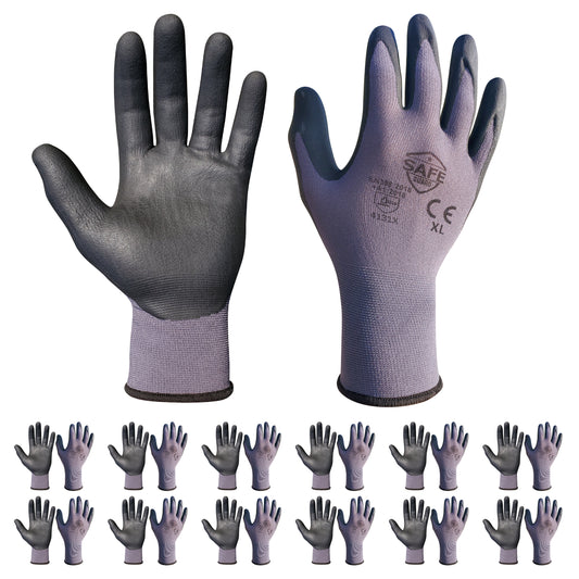 Safe Guard (12 Pack) Foam Nitrile Palm Coated Nylon/Spandex Premium Work Glove